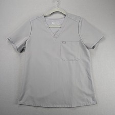 FIGS Technical Collection Women's Scrub Top Gray Medical Sz M