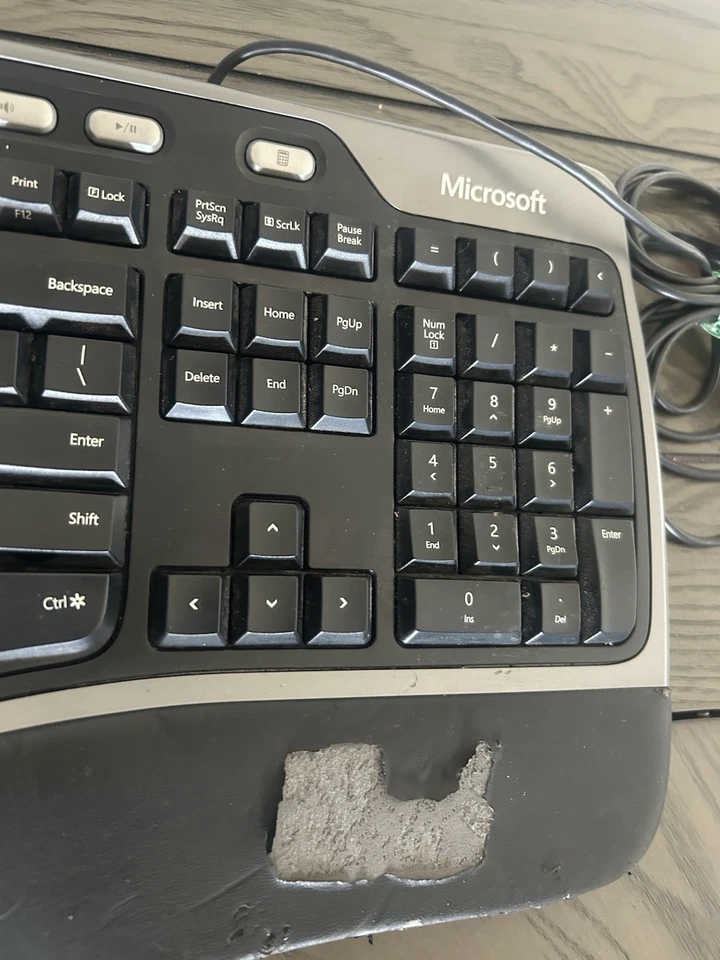 Microsoft Natural Ergonomic Keyboard 4000 v1.0 KU-0462 USB Wired Tested Working - Image 4 of 4