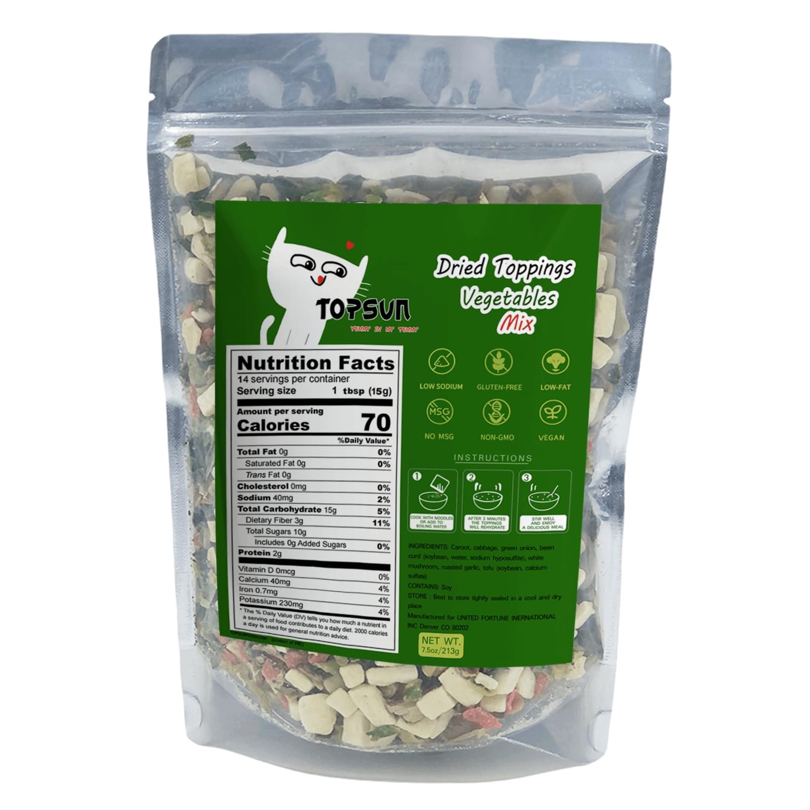 Topping de ramen vegetariano tofu liofilizado, hongo blanco natural alto en proteínas Uma...