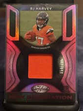 2025 Panini Certified - New Generation Jerseys Mirror RJ Harvey #NGJ-RHY Pink...