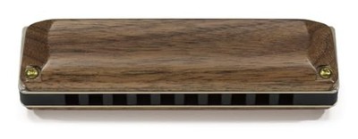 SUZUKI 10-hole harmonica MANJI wooden cover model M-20W E key
