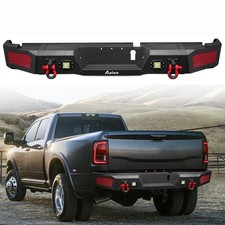 Heavy-duty Steel Rear Bumper Wlight D-rings For 2019-2024 Dodge Ram 2500 3500