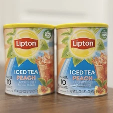 2 PACK - Lipton Peach Iced Tea Mix Powder Makes 10 Quarts, 23.6 Oz EXP 12/2025