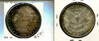 1885 P MORGAN SILVER DOLLAR CH BU CRAZY BLUE TONING 8583L