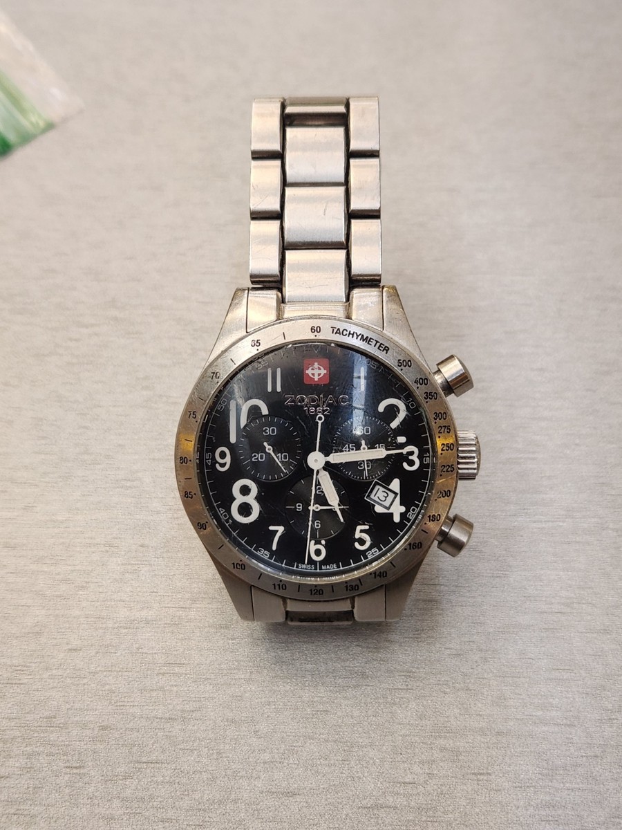 Zodiac Desert Hawk Quartz Model Z02504 Swiss Made New Battery | eBay