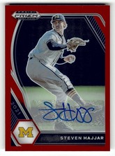 2021 Panini Prizm Draft Picks #PDP61 Steven Hajjar Base Auto Red Prizm #/50