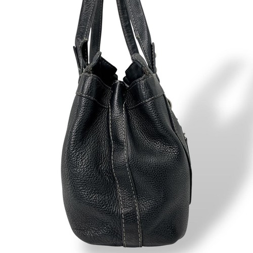 COACH Black Leather Tote Shoulder Embossed Logo Hand Bag DDP USA Shipping 4296 - Bild 2 von 7