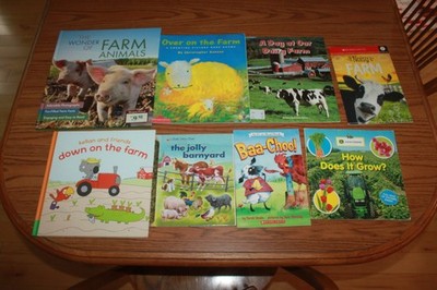 8 Animal Farm Picture Books Lot Barnyard Kellan Dairy Grow