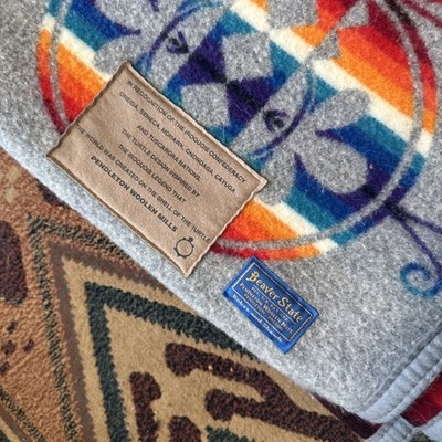 Vintage Pendleton Beaver State 64w 76L BUG TURTLE TORTOISE Wool