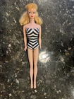 1961 #5 Blond Ponytail Barbie: Zebra Swimsuit With Black Case And Outfits