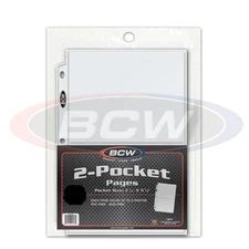 (10) 5" x 7" 2 Pocket Postcard Photo BCW Refill Pages
