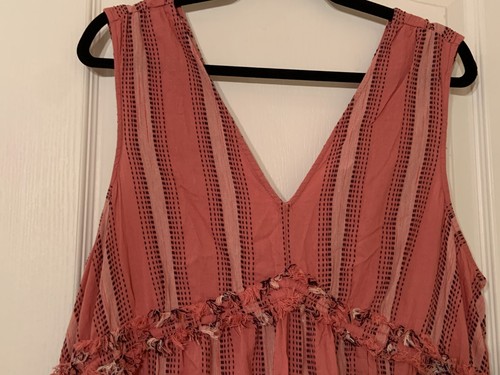 TRUE CRAFT SLEEVELESS MAXI DRESS - ROSE - 1X - Picture 4 of 7