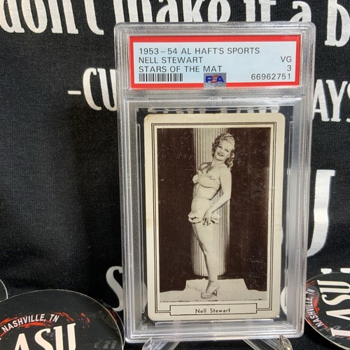 1953-54 Al Haft's Stars of the Mat Nell Stewart Wrestling card PSA 3