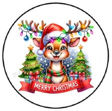 MERRY CHRISTMAS REINDEER ENVELOPE SEALS LABELS STICKERS PARTY FAVORS