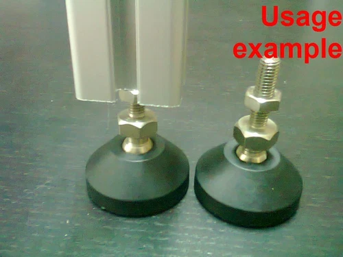 Aluminum T-slot profile leveling foot 50mm M8, 4 pieces set