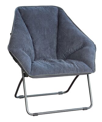 Zenithen Limited Hexagon Folding Dish Corduroy Chair, Gray, for Dorm/ Bed Rooms