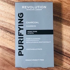 Revolution Skincare London Purifying Charcoal Nose Pore Strips 6 Count Box New