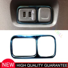 For Chevrolet Malibu 16-21 Blue Titanium Inner Rear USB Socket Switch Frame Trim