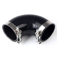 Black 1.5 38mm 90 Degree Elbow Silicone Hose With 2pcs T-bolt Clamps 44mm-51mm
