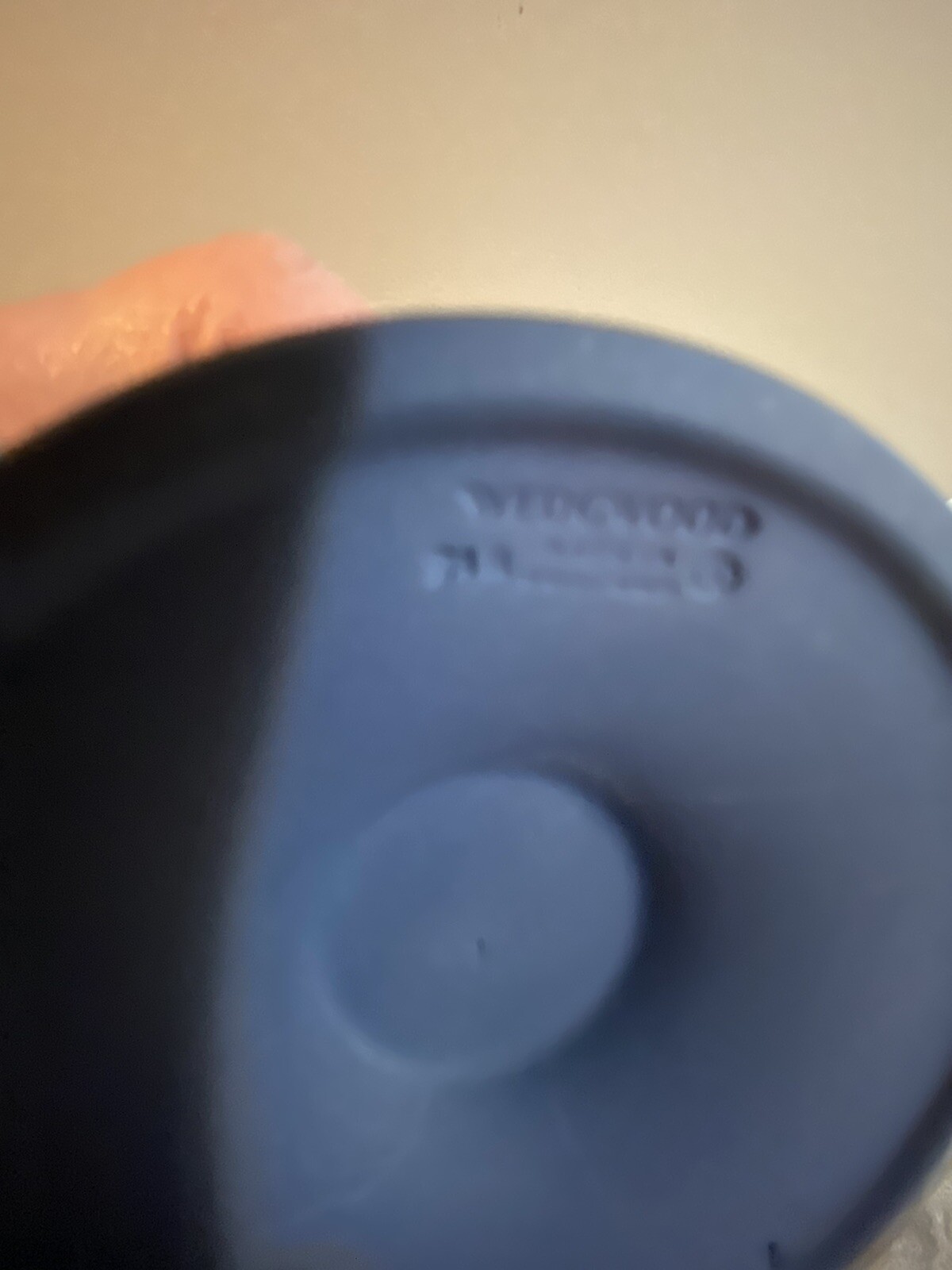 Vintage Wedgwood Jasper Icarus Small Dark Blue Teapot.