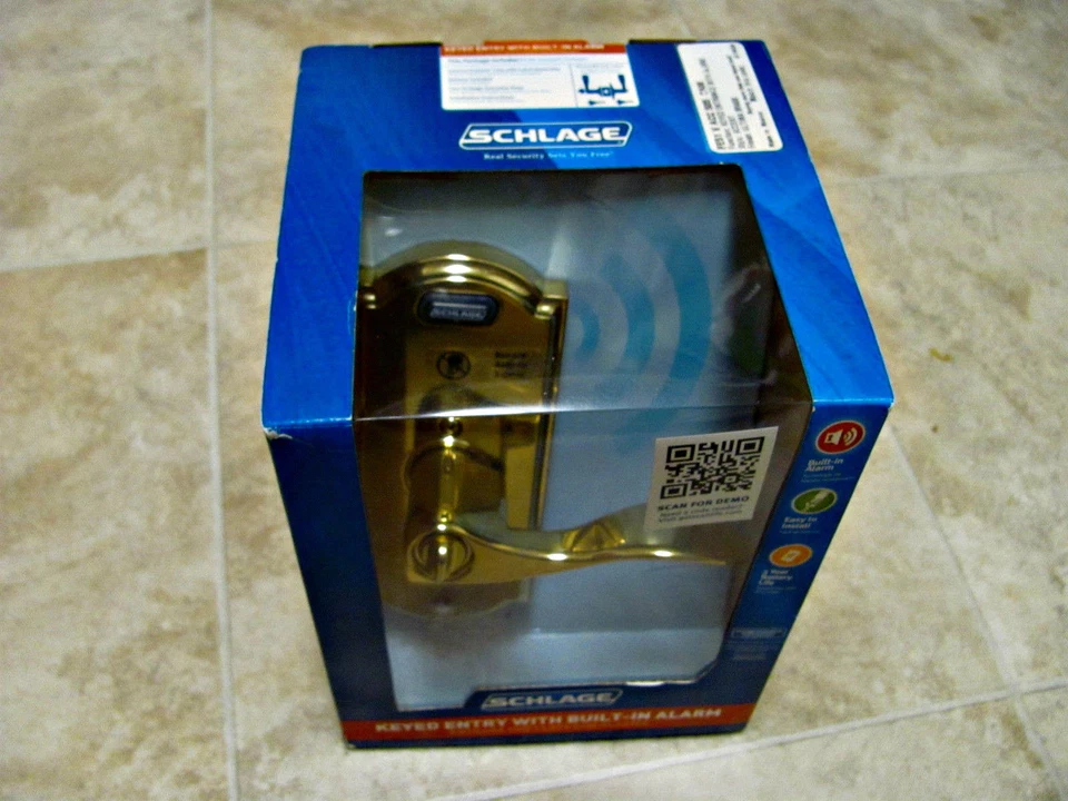 Alarma incorporada de entrada con llave de latón SCHLAGE - TOTALMENTE NUEVA - CÁMARA FE51 V ACC 505 Foto 2 de 4