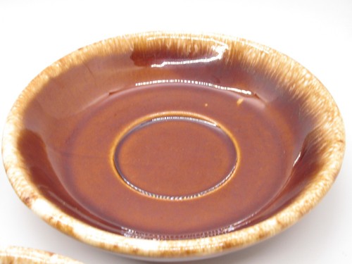 Lot 3 Vintage Hull Pottery Brown Drip Glaze Oven Proof Bread Dessert Plates 6” - Picture 9 of 11