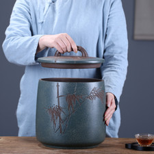 Big Canister With Lid Hand Carved Sealed Jar For Pu'er Tea Cake Yixing Zisha New