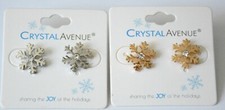 Snowflake Stud Earrings / Choose Silver or Gold-tone Finish / 1/2" Pendent