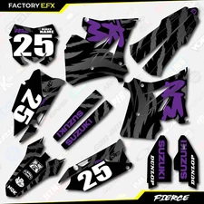 Black Purple Fierce Restyle Graphics Kit fit 01-08 Suzuki RM125 RM250 RM 125 250