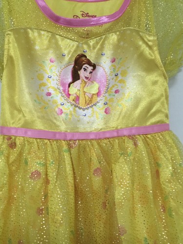 Disney Princess Belle Girl's Size 4T Beauty And The Beast Yellow Sleep Dress - Picture 6 of 10