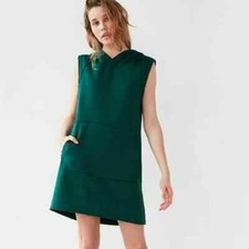 URBAN OUTFITTERS BDG Womens Green Long Sleeveless Sweatshirt Hoodie Dress Size S