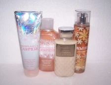 Bath & Body Works Snowflakes & Cashmere 4 Piece Set -  Lotion, Mist, Gel & Cream