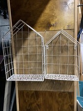 Wall Planters Set of Two Large and Small Metal ornate base flowers