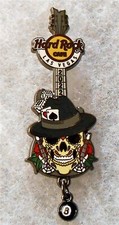 HARD ROCK CAFE LAS VEGAS DEAD MANS HAND ACES EIGHT BALL SKULL GUITAR PIN #783106
