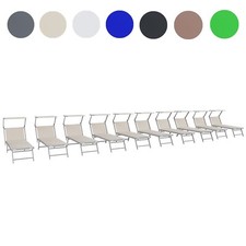 10 Lettini mare prendisole in alluminio tettuccio reclinabile pieghevole piscina