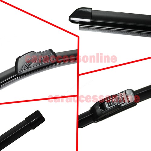 Pair Frameless Windscreen Wiper Blades For FORD Laser KN 1998 -2001 - Picture 3 of 3