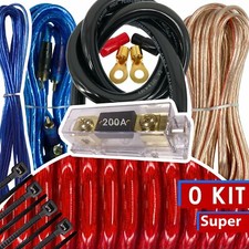 Audiotek 0 Gauge Amp Kit Amplifier Install Wiring Complete 0 Ga Wire 5500W Red