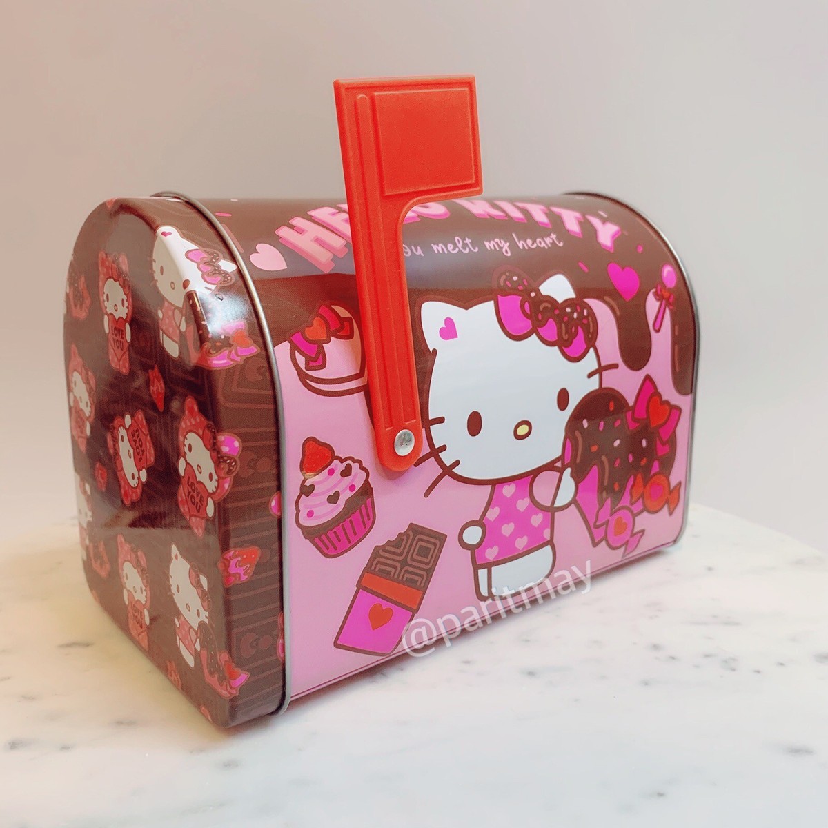 Sanrio Hello Kitty Pink Valentines 2024 Tin Mail Box 6” X 5” (NEW