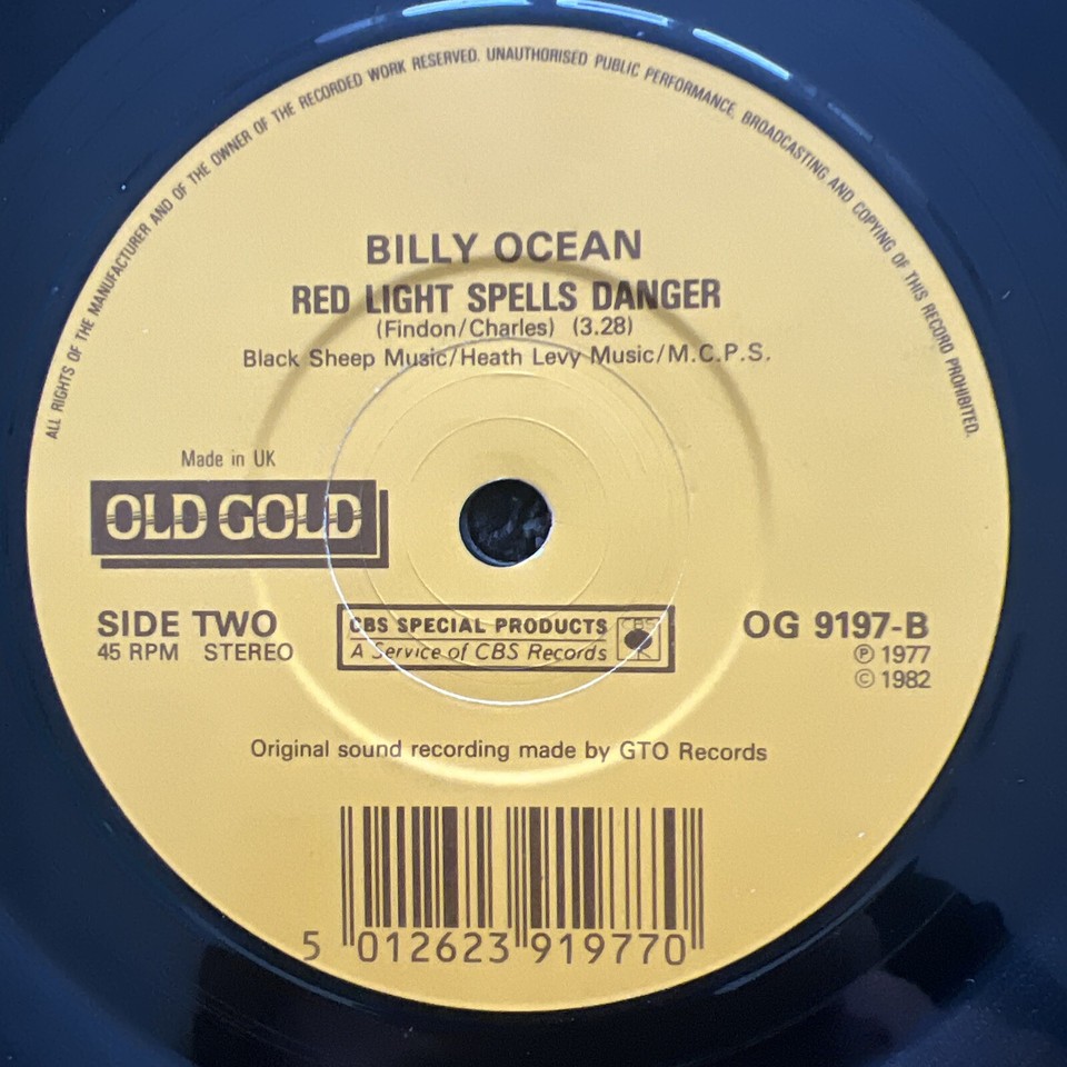 Billy Ocean Red Light Spells Danger / Love Really Hurts Without 7