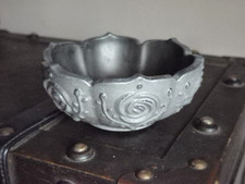 Grey Rose Decorative Bowl Handmade Scalloped Romantic Trinket Dish W11cm x H5cm