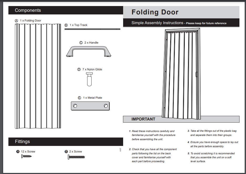 PVC Wood Effect Folding Door Internal Doors Accordion Concertina