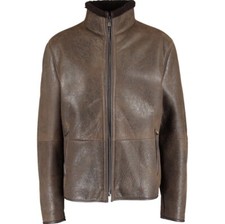 £1,830 LATINI FINEST LEATHER Brown Leather Real Shearling Jacket - Made In Italy