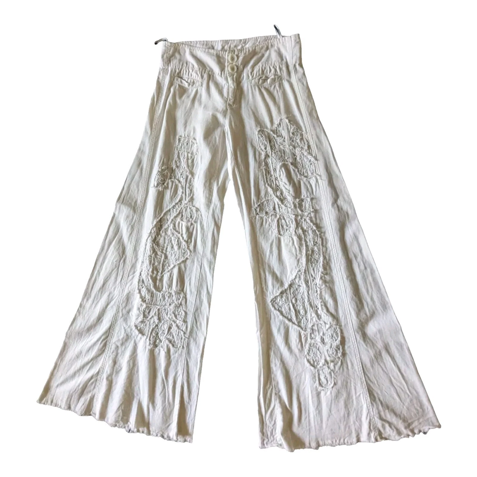 Pantalones de lino blanco Free People para Mujeres