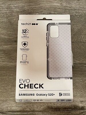 Tech21 Evo Check Flexible Case for Samsung Galaxy S20 Ultra 5G Smokey  Black