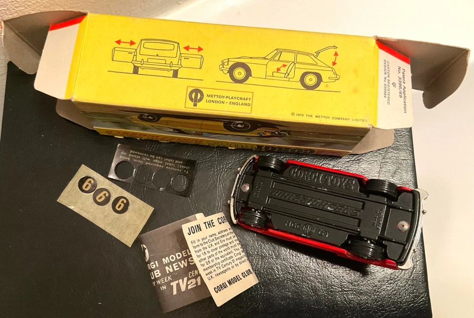 1970 CORGI Mettoy Great Britain WHIZZ WHEELS #378 MGC GT Competition Model BOXED - Image 4 of 4