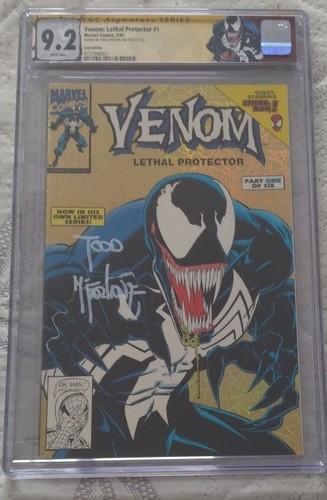 VENOM LETHAL PROTECTOR GOLD #1-(Custom Label(CGC 9.2 (SS) Signed Todd ...