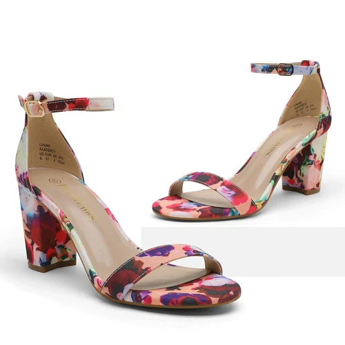 Damenschuhe Hochzeitssandalen offene Zehenpartie klobiger niedriger Absatz Party-Sandalen Größe 5-11 - Bild 35 von 63