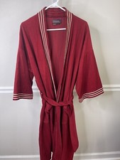 Vintage JC Penney The Mens Shop Robe Contemporary Red Velvet Smoking Jacket