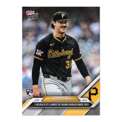 2024 MLB Topps Now Paul Skenes  1.96 ERA Is 2nd Lowest By Rookie Since 1913  770