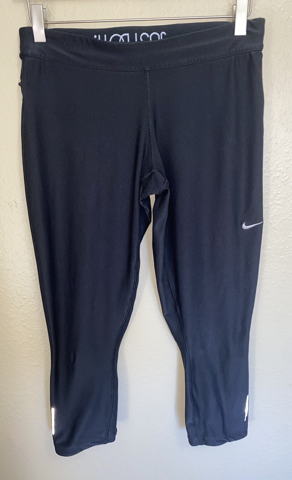 Nike Leggings Donna Stay Warm Large Capri 23" Cucitura Interna Taglia Large Nero